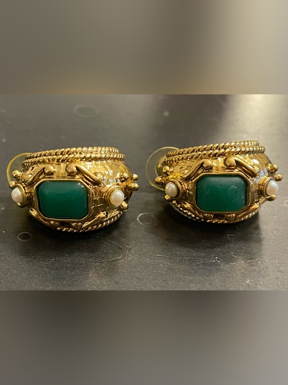 Vendome Byzantine Gold-Tone vintage Earrings